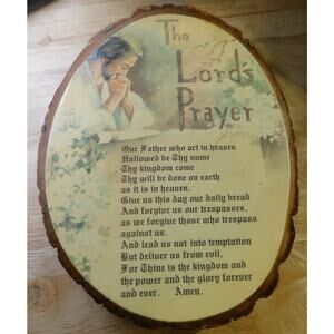 The Lords Prayer Vintage Wood Slice Wall Plaque